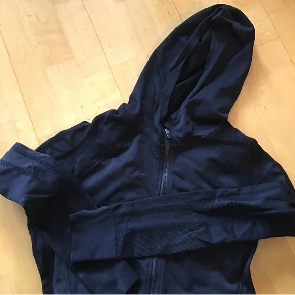 Fabletics Full Zip Lightweight Hoodie, Thumbholes, Pockets, Black, XS - Picture 2 of 14